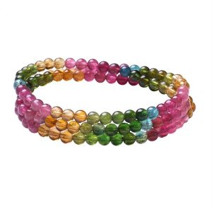Montagne Jewelry Natural 3.5-4mm High Quality Tourmaline Bracelet Elegant Fine Jewelllery 108 Beads Bracelets Necklace