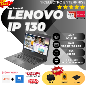 LAPTOP LENOVO IDEAPAD IP 130 / RAM 8GB / SSD 512GB / RADEON / DVD / WINDOWS OFFICE / FREE BONUS