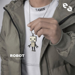 Kalung Liontin Robot Anti Karat Pria Wanita Stainless Steel Kalung Rantai Panjang Titanium