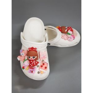 TẶNG 12 STICKER-Dép Cross cho bé gái HannaKids Sục Cros Classic cho trẻ em nam nữ giày xục Clog Kid xuất khẩu màu Trắng