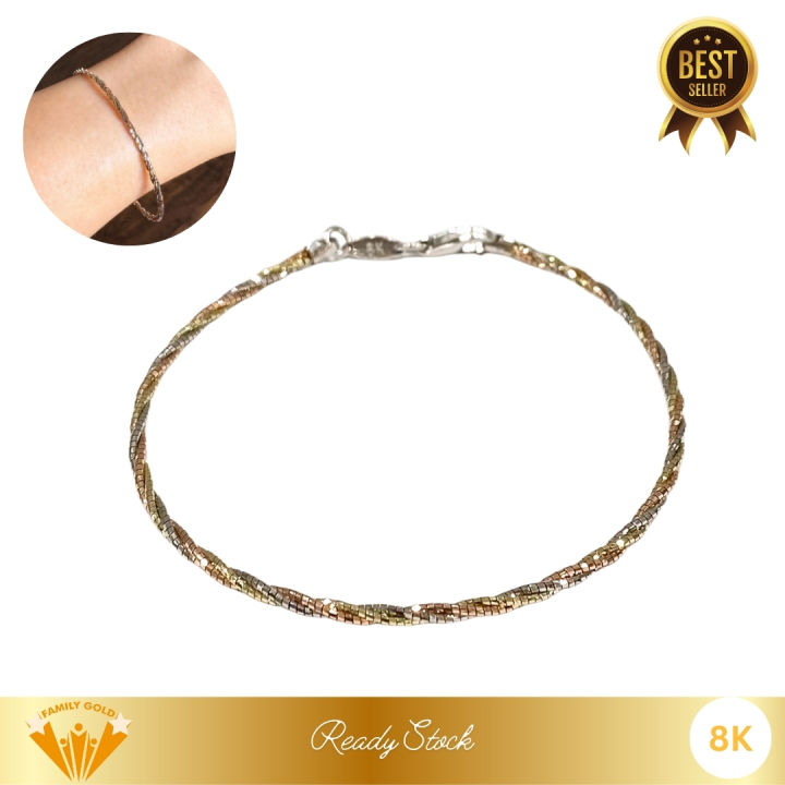 Gelang Emas White Gold Kadar 8K Choker Twist Family Gold Lazada Indonesia