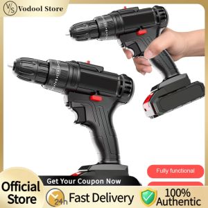 Battery Powered Electric Drill for DIY Projects and Furniture Making Cordless Power Tool with High-Speed Rotation