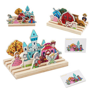 Kid Wooden DIY 3D Puzzle Spatial Logical Thinking Training Animal Princess Funny Educational Toy Building Block Board Game Gift