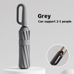 Automatic folding umbrella with dual function high wind resistance dual sunshade 24 Rib sunshade
