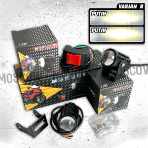 LAMPU SOROT LED MINI LASER D1 2 SET / LAMPU TEMBAK PRO AES SUPERBRIGHT HEADLAMP LED 2 WARNA / LAMPU SOROT FOGLAMP LASER GUN MINI SUPER TERANG PLUS SAKLAR UNIVERSAL PNP SEPEDA MOTOR ORIGINAL BRAND MOSCOW