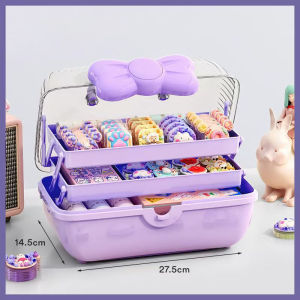 【1-3 Days Delivery】3 Layer Diy Childrens Practical Hair Storage Box Desktop Multifunctional Stationery Jewelry Storage