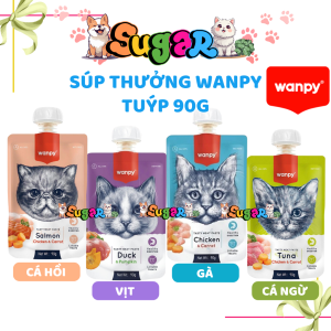 Soup Thưởng Wanpy Nắp Vặn Cho Mèo - Súp Thưởng Cho Mèo Tuýp 90G đủ vị dành cho Mèo mọi lứa tuổi