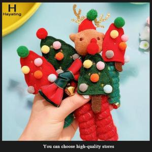 Hayating 1 2PCS Christmas Spiral Hair Ties For Women Elastic Hair Ties Snowflake Colorful Christmas Glove Candy Cane Charm Holidy Gift