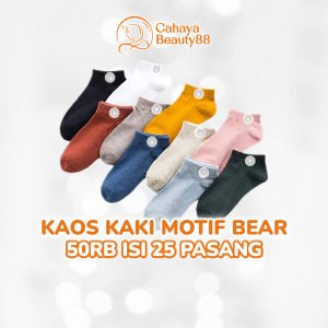 (50Rb Isi 25 Pasang) Kaos Kaki Motif Bear Mix