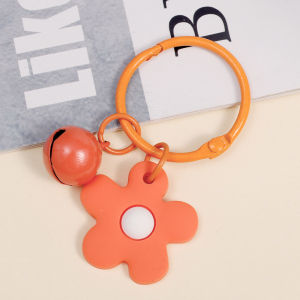 Fresh Color Small Flower Bell Keychain Candy Color Key Ring Pendant Bag Pendant Vitality and Cute