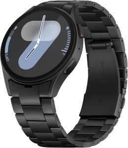 Anlinser Titanium Bands Compatible with Samsung Galaxy Watch 7/6/5/4/FE Band 44mm 40mm for Galaxy Watch 6 Classic 47mm 43mm/5 Pro 45mm No Gap Lightweight Metal Strap for Women Men (Black)