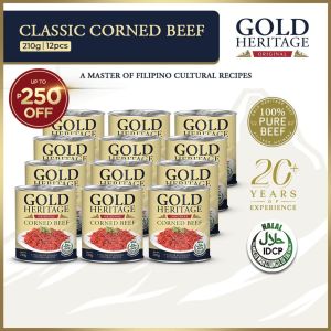 Gold Heritage Corned Beef 210g - Pack of 12 Grocery Store Wholesale Promo Canned Goods On Sale