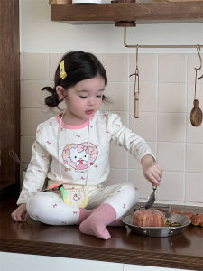 Childrens clothing spring home set Korean style kids spring outfit girls loungewear two-piece set baby spring pajamas