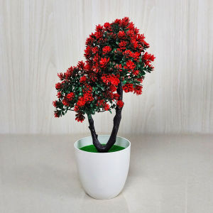 Azgalery PBP142 / Tanaman Hias Pot Bunga Bonsai Plastik Artificial Flower Ornamen Hiasan Dekorasi Pajangan Ruangan Rumah Minimalis Buatan / COD