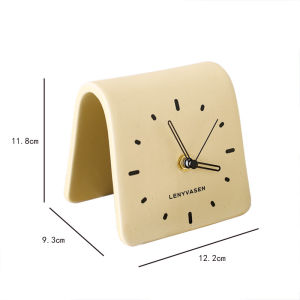 Đồng Hồ Để Bàn Bằng Gốm Tối Giản Đồng Hồ Decor Trang Trí Phòng Khách Đầu Giường Hoạt Động Êm Ái