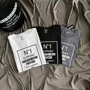 Japanese Style Trendy Dropshipping NBHD Letter three-color short sleeve N1 Loose Fit Plus Size Couples Style