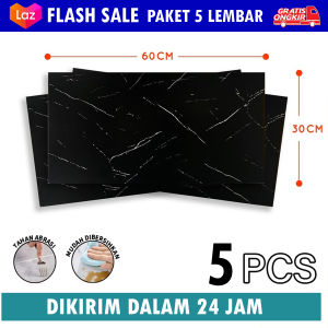 (PAKET 5 LEMBAR) Wallpaper dinding Vinyl Marble 30 x 60 cm 03cm