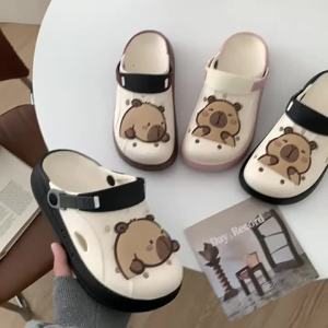 New Summer Cute Cartoon Capybara Clogs For Outdoor Wear Soft Sole WomenS Beach Sandals