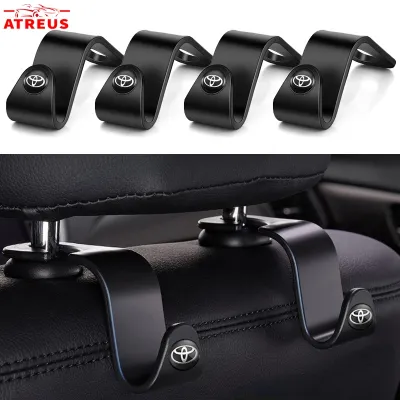 1/2Pcs Toyota Car Hanger Hooks Vios ncp93 Wish Hilux Yaris Rush Corolla Cross Avanza Innova Hiace Alphard Camry Car Back Seat Organizers Seat Rear Hooks Decoration Car Accessories