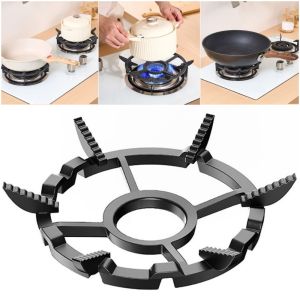 BESTITIT Sắt đúc Giá đỡ bếp gas Chống trơn trượt Đen Giá đỡ bếp nấu Bền bỉ Chắc chắn Hỗ trợ Wok Nấu ăn