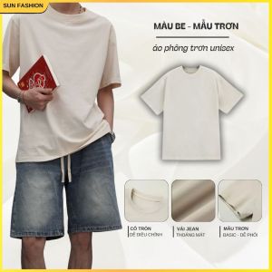 Áo phông nam nữ trơn vải Cotton SUN 7 màu sắc basic trẻ trung phong cách Hàn Quốc