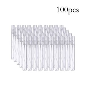 100PCS 10ml Glass Spray Bottle Transparent With Smooth Cap Can Be Used For Perfume And Alcohol 17815