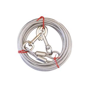 MAOMEI Chống Cắn 3/5/10 Meter Với Lớp Phủ PVC Mạnh mẽ Dây thép Cho Hai Con Chó Ngoài Trời Nguồn Cung Cấp Con Chó Tie Out Cable Con Chó Dây Xích Vật nuôi Cáp Dây Xích