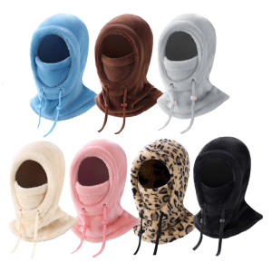 Windproof Warm Fleece Hooded Outdoor Sports Plush Visors Comfortable Headgear Suitable for Various Head Shape