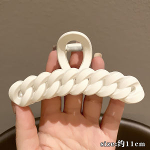 Zy Fashion Korean Style Frosted Chain Large Hair Clip for Women Elegant Shark Clip Hair Claw Fashion Girl Hair Clamp