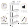 Home 4 Tier Utility Cart Rolling Cart White Office Wheels Metal Storage Cart Rolling Utility Cart Hooks Bathroom Cart Adjustable Shelves Mobile Storage Organizer. 