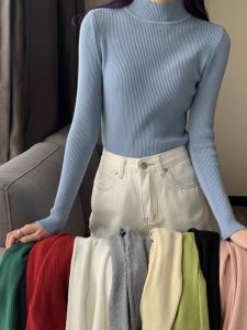 Áo len tăm cổ 3 phân mềm mịnnhiều màu chất liệu co giãn-HLS-A411