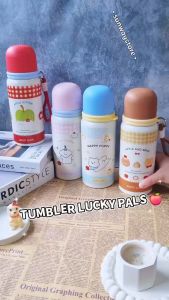CLAIYDREAM Tumbler Lucky Pals 600ml Stainless SUS 316 / Tumbler Viral / Tumbler Puppy Kitten Lucu [2222]