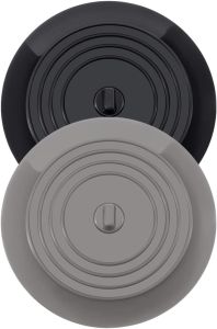 Lurrose 2pcs Silicone Sink Stopper and Bathtub Drain Plug Kitchen and Bathroom Hair Catcher Cover Gray and Black Non-Slip Waterproof Drain Sealers for Home Use