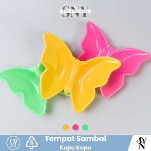 3PCS Tempat Sambal Wadah Sambal Saos Bentuk Kupu Kupu Mangkok Sambal Plastik SNY
