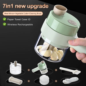 XIAOMI 7 In 1 Multifunctional Electric Vegetable Cutter Wireless USB Charging chopper blender Cleaning Brush XIAOMI 切菜机 搅拌机 電動 切菜器