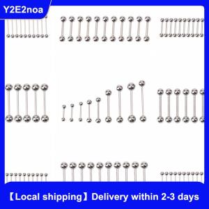 【Local shipping】 10PCS Stainless steel Ball Tongue Navel Nipple Barbell Rings Bars Body