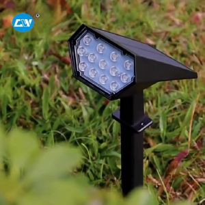 [2PCS] LED Solar Landscape Spotlight Lamp Adjustable In Ground IP65 Waterproof Outdoor Lighting Multi-Color light