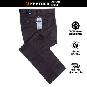 KHATOCO SALE - Quần Khaki Khatoco Màu Nâu Sẫm Quần kaki nam Form Regular Cotton Cao cấp