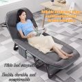 Tidur tunggal tempat berkemah Foldable bed Camping Cots  Portable bed for Adults  Adjustable 5-Position Lounge Chair with Pillow Portable Travel bed. 