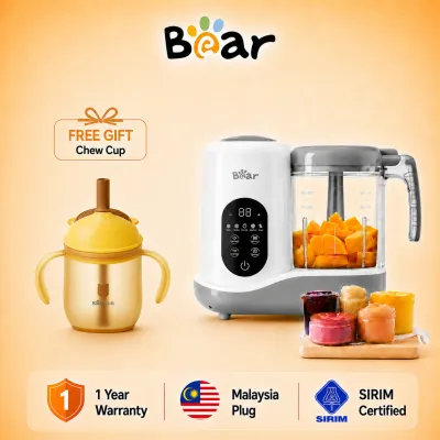[FREE Chew Cup] BEAR Baby Food Maker Steamer Puree Blender Automatic Self-Cleaning Touchscreen Control