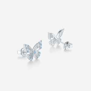 ZHOU LIU FU 周六福 S925 Silver Natural freshwater pearl Necklace Butterfly Dance Earring with Earring for Women Girl Party Clavicle Chain Gifts Jewelry X0615082 /X0615083