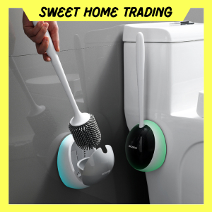 ECOCO Silicone Brush Head Toilet Brush Quick Drain Cleaning Tools for Toilet Wall-Mounted Household Bathroom Accessories