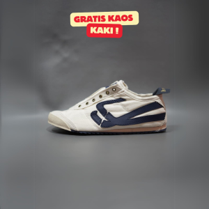 HAWN - SEPATU HAZEL SLIP ON CREAM MAROON 36-43 SNEAKERS SELOP TANPA TALI