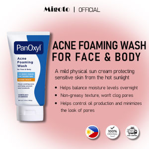 PanOxyl 10% Benzoyl Peroxide Acne Foaming Wash 156g | Face Body Cleanser - Daily Antimicrobial Acne Treatment with Oil Control Formula
