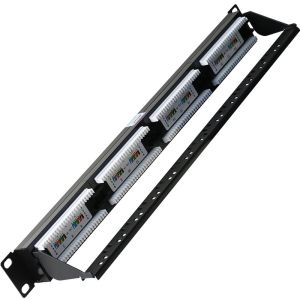 ZOERAX 24 Port Cat6 RJ45 Patch Panel 19 Inch Rack Mount Network Patch Panel 568A/568B with Cable Management Bar