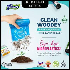 Glean Woodey S L XXL Eco Biodegradable Garbage Dustbin Rubbish Sampah Plastik Plastic Karung Bag Beg Mesra Alam Durable Thick Strong Heavy Duty Household Roll with String Bertali Rope Easy Tear加厚带绳有线环保垃圾袋Home Office School - HoliaoMart