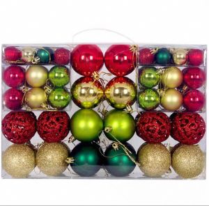 ❣️SPACEIDEAS❣️ 100pcs/Box (3/4/6cm) colourful Xmas Tree Balls Christmas Ornaments Christmas Tree Decoration Ball Christmas Tree Hanger Christmas Balls Xmas Tree Ornaments Hanging Christmas Decorations Christmas Ball Ornaments Hanging Ornaments
