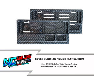 DUDUKAN NOMER PLAT CARBON UNTUK MOTOR SEPASANG