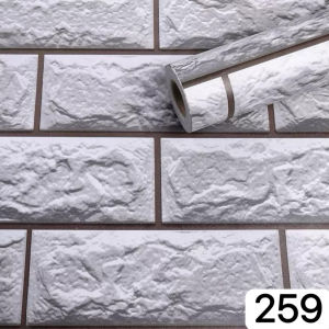 3D Wallpaper Self Adhesive 10m*45cm PVC Waterproof Brick Stone Wall Sticker Home Decor