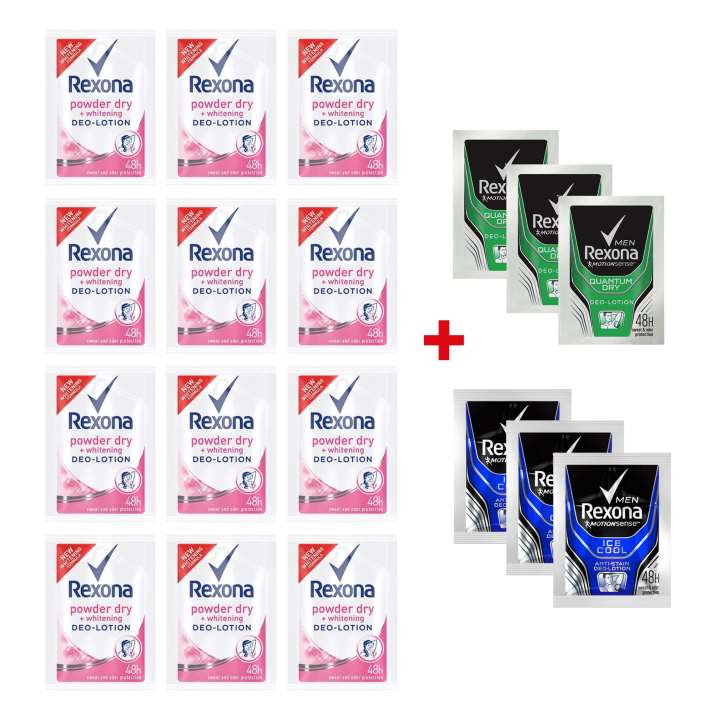 REXONA Deolotion 3ml 12+6 sachets 12 Powder Dry 3 Ice Cool 3